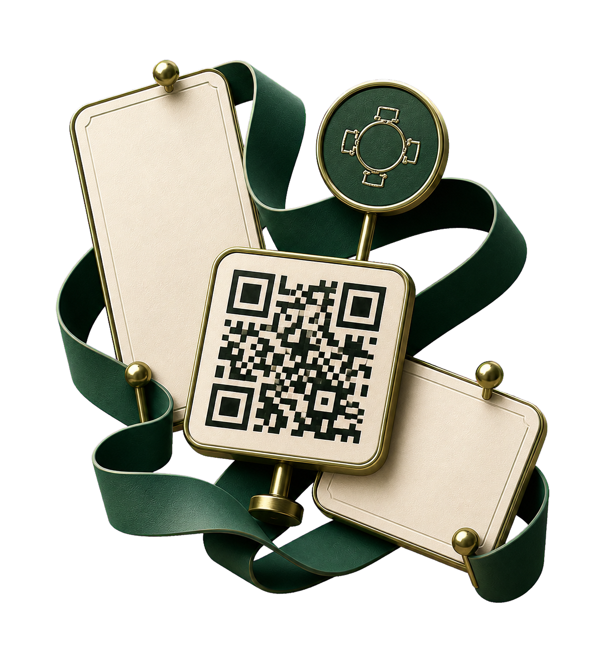 3D WorkTable-QR-code met digitale bestelpanelen